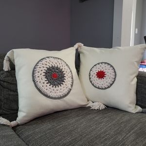 Decorated Pillow Covers Gray